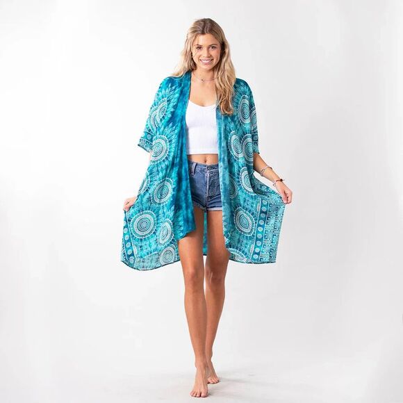 Lotus and Luna Other - Lotus and Luna Bimini Mandala Swim Cover Up Handmade One Size Flowy Boho